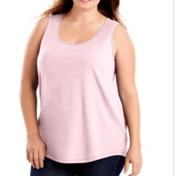 Just My Size Tops - 🎉SOLD!🎉JMS Cotton Shirttail Light Pink Tank Top